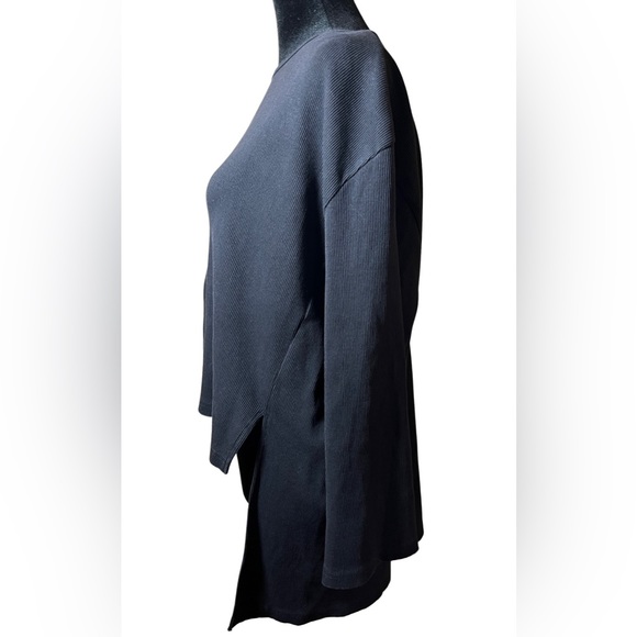 NWT JAY BASICS High Low Ribbed Conor Top 3/4 Tee Shirt Stretch Sz Large $48 - Picture 3 of 3